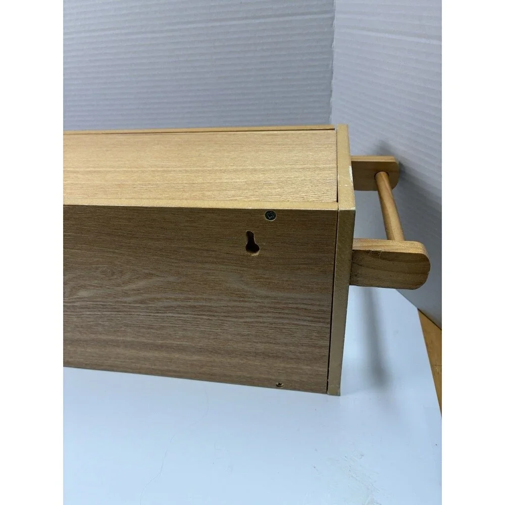 Vintage Wooden Bathroom Wall Mounted Toilet Paper/ Tissue Storage Box